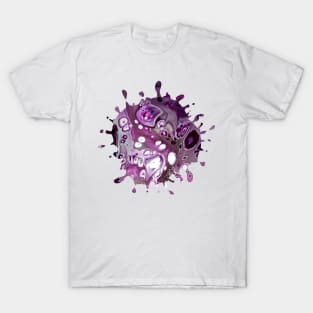 Purple Acrylic Pour Painting T-Shirt